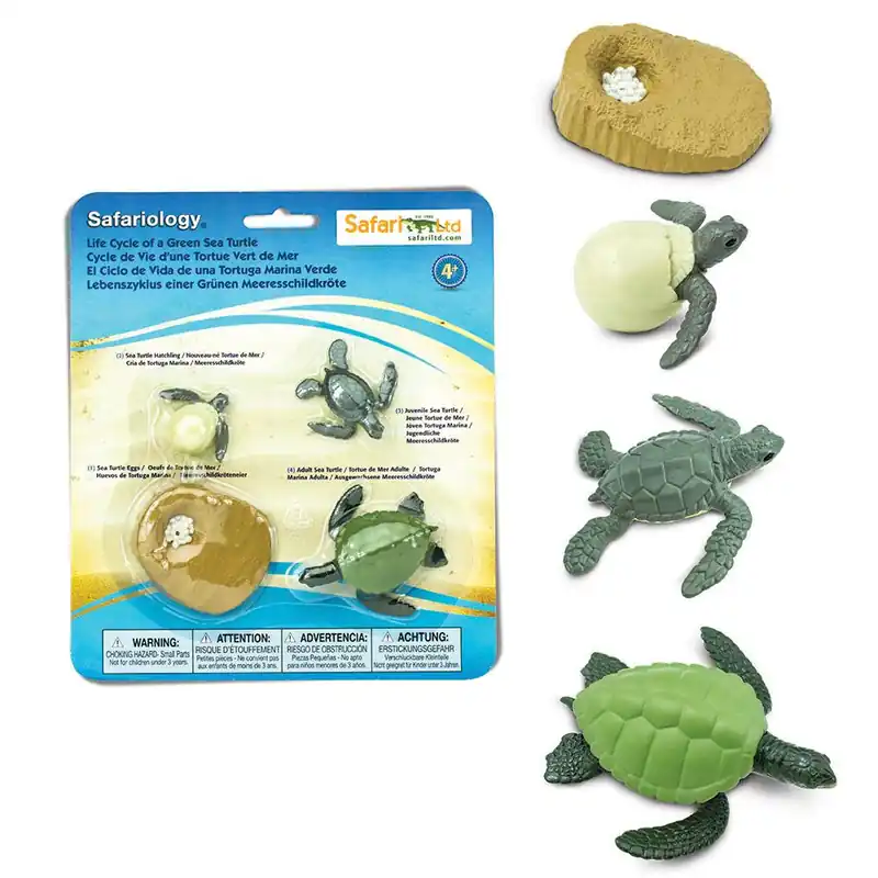 Speelfiguren Levenscyclus Zeeschildpad - Safari Ltd 4 stuks Nieuw