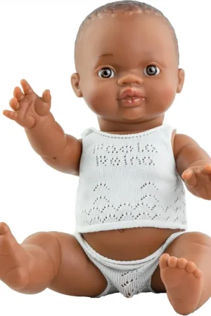 Paola Reina - Babypop donkere jongen met ondergoed (34 cm) Voordeelprijs