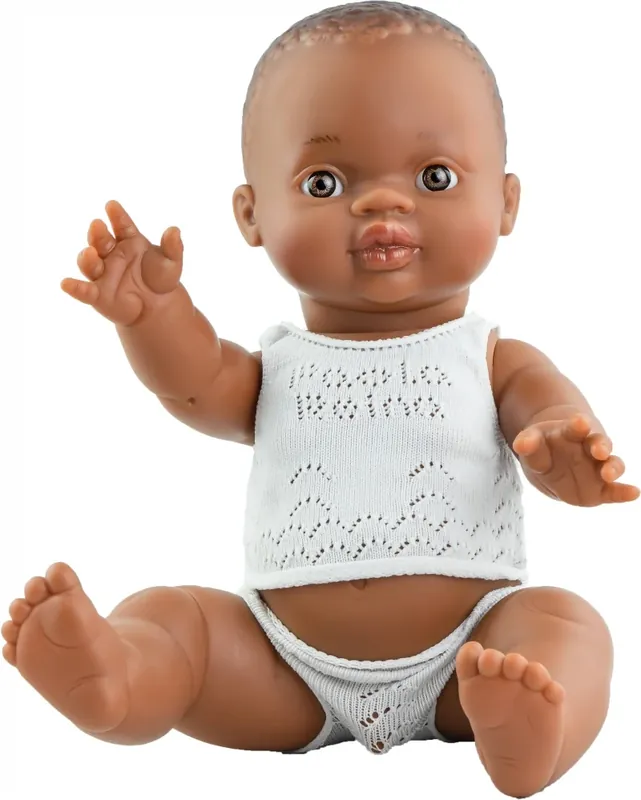 Paola Reina - Babypop donkere jongen met ondergoed (34 cm) Voordeelprijs