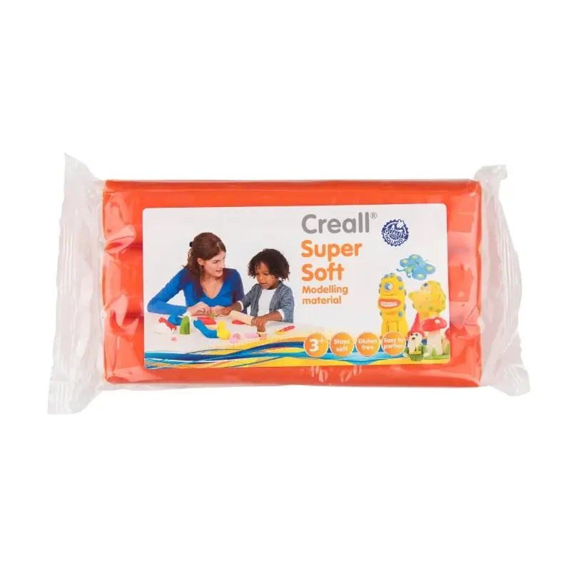 Creall - Supersoft klei blok (oranje, 500 gram) Shop Nu