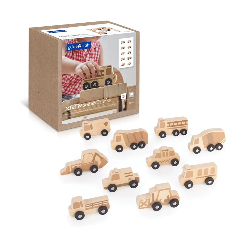 Guidecraft - 10 houten voertuigen (trucks) Lage Prijs