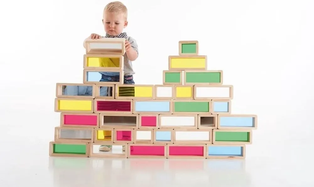 TickiT - 36 Regenboog bakstenen Reuzen blokken Hout Veilige Betaling