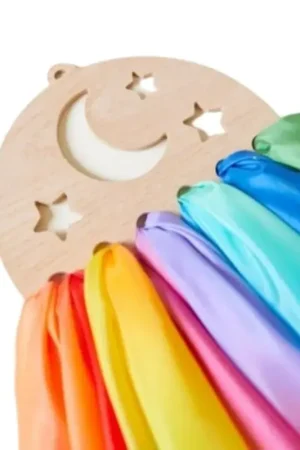 Flitsaanbieding Platte kapstok met sterren om speelzijde op te hangen - Sarah's Silks