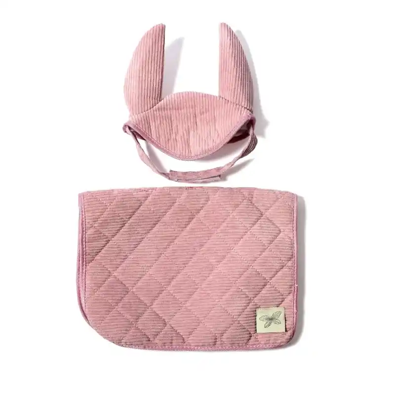 Bestseller ByAstrup - Zadeldek en muts voor stokpaard - Corduroy - Roze