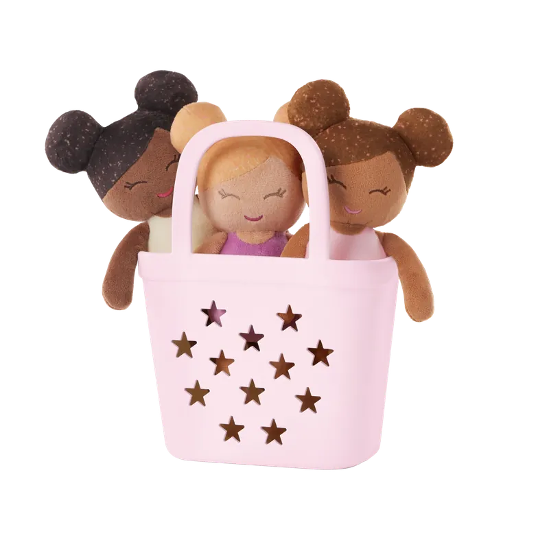 Beperkte Voorraad LullaBaby - 3 Badpopjes in een mandje