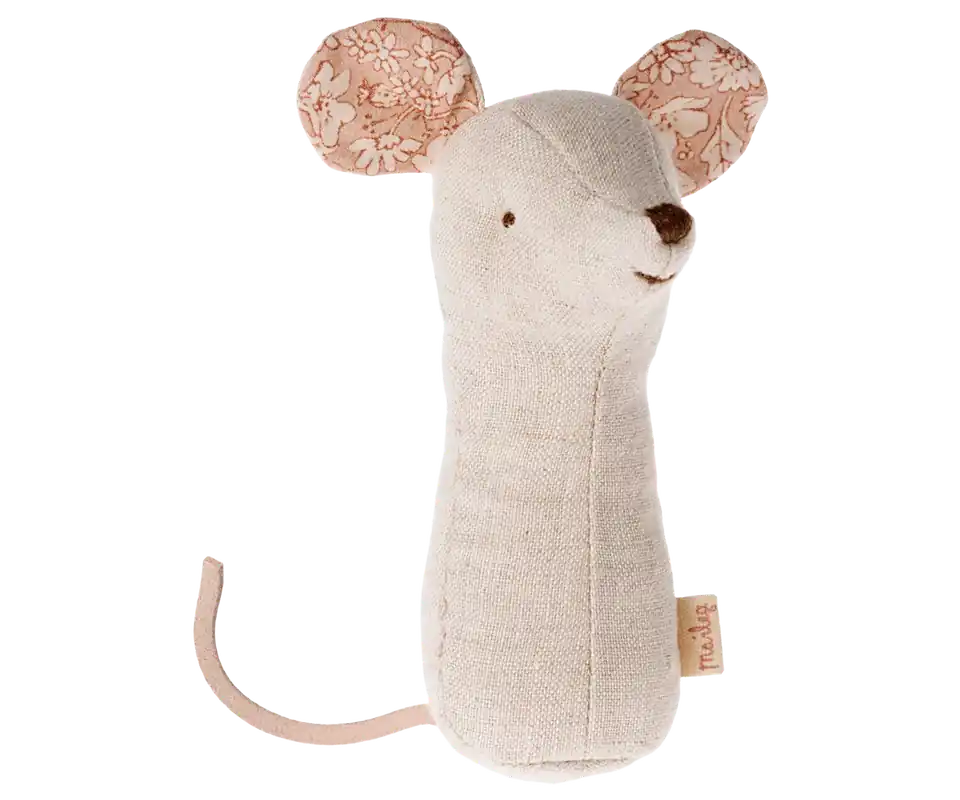 Maileg - Slaapliedjes Vriendjes Muis Rattle Nature Op = Op
