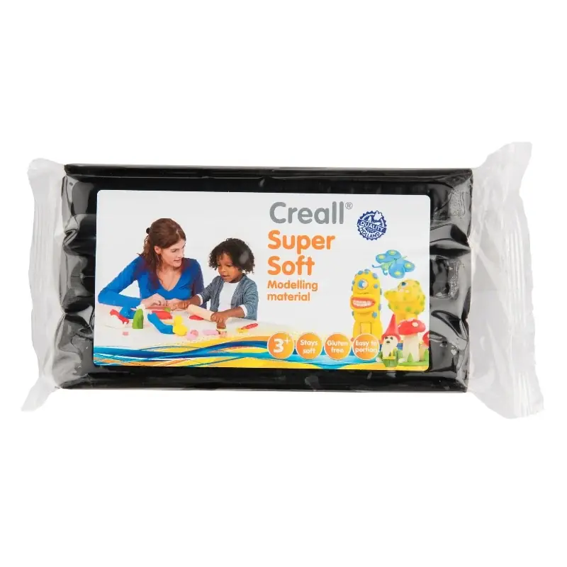 Creall - Supersoft klei blok (zwart, 500 gram) Finale Uitverkoop