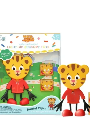 Fabrieksprijs Glo Pals - 2 Daniel de Tijger sensorische lichtgevende blokjes + speeltje voor in bad of sensorisch spel