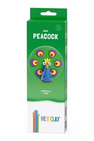 Finale Uitverkoop Hey Clay interactieve boetseerkleiset - vogel - pauw