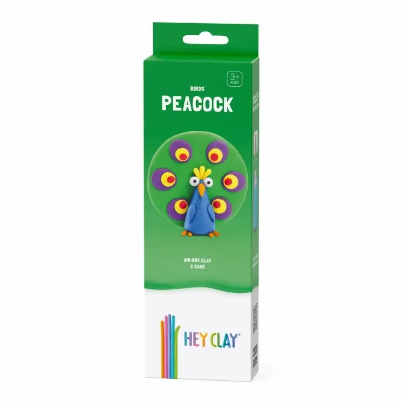 Finale Uitverkoop Hey Clay interactieve boetseerkleiset - vogel - pauw