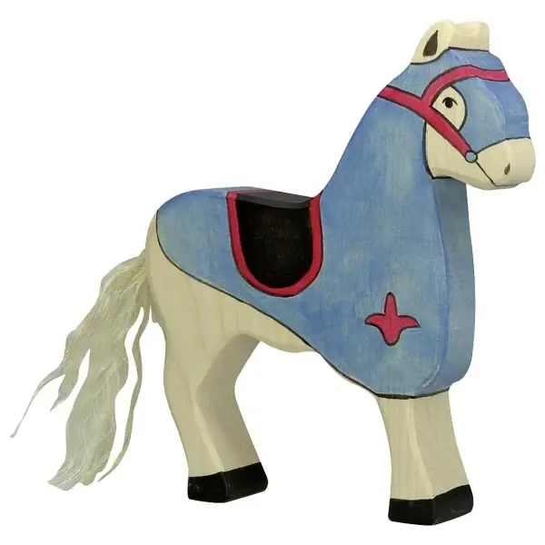 Hoge Kwaliteit Toernooi paard blauw 16,5 cm - Holztiger