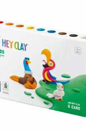 Hey Clay interactieve boetseerkleiset - 3 vogels - papegaai fazant en duif (6 potjes) Dagaanbieding