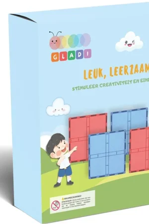 Betaalbaar Gladi Tiles - 4 stuks Grote Tegels - Magnetic Tiles - Magnetisch Speelgoed