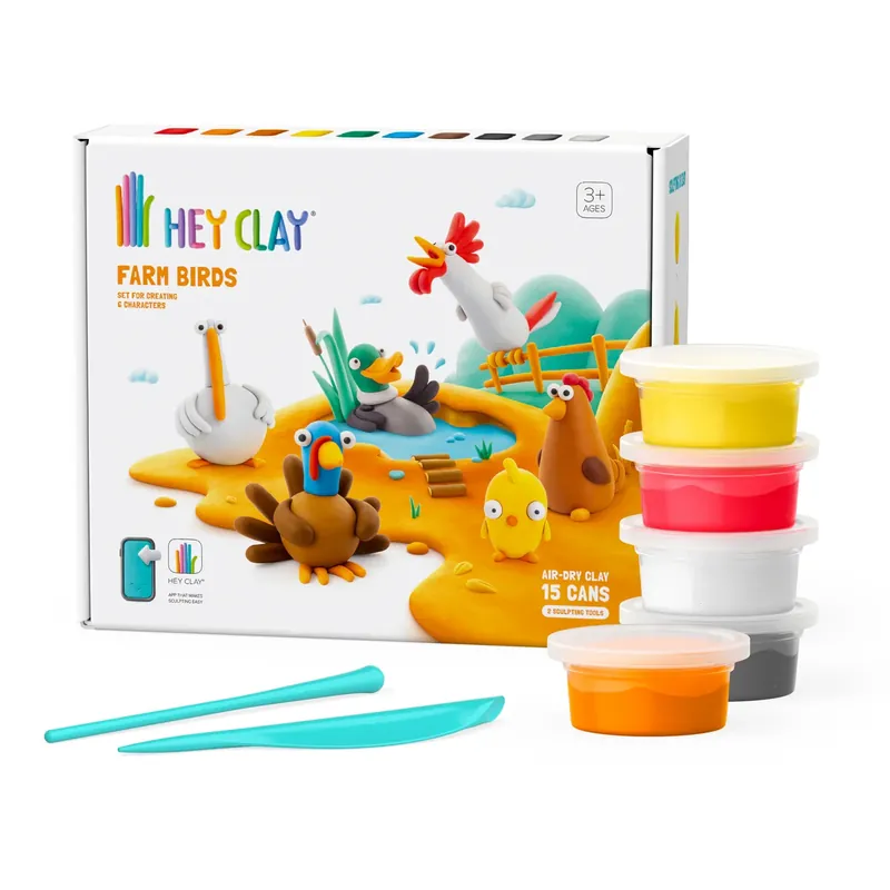 Direct Verzonden Hey Clay - Boerderijvogels (15 potjes)