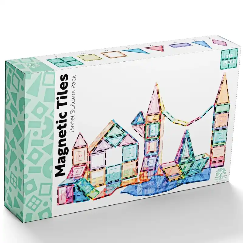 Learn And Grow - 112 stuks Pastel Builders - magnetisch constructiespeelgoed Betrouwbaar