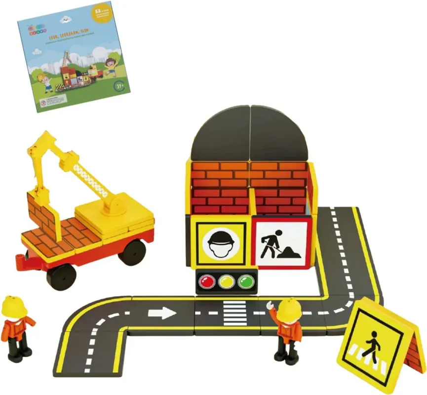 Gladi Tiles - bouwplaats 53 stuks - Magnetic Tiles - Magnetisch Speelgoed Flitsaanbieding
