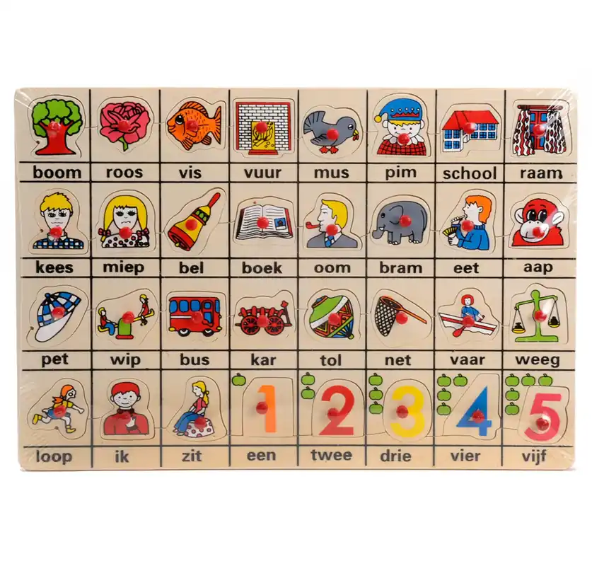 Playwood - Houten Noppen Puzzel Mijn Eerste Woordjes Shop Nu
