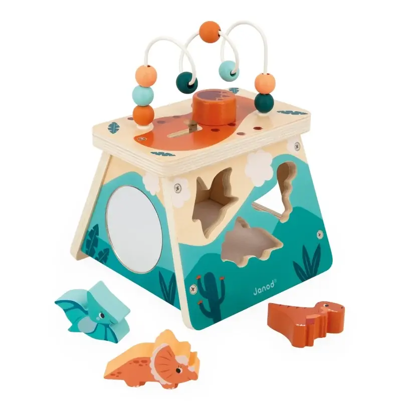 Dagaanbieding Janod - Houten activiteitenblok Dino Vulkaan (1+)