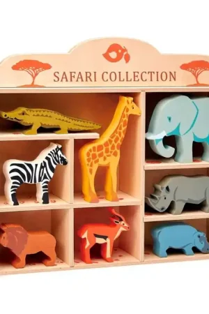 Dagaanbieding Set houten safaridieren in doos - Tender Leaf