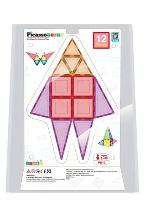 PicassoTiles - 12 stuks clamshell Magnetisch constructiespeelgoed Voordeelprijs