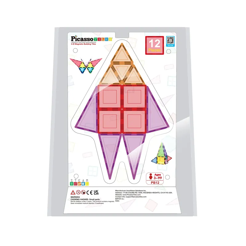 PicassoTiles - 12 stuks clamshell Magnetisch constructiespeelgoed Voordeelprijs