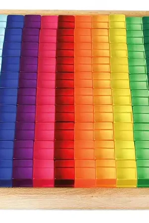 Bauspiel 100 Lucent Cubes Doorzichtige blokken Exclusieve Aanbieding