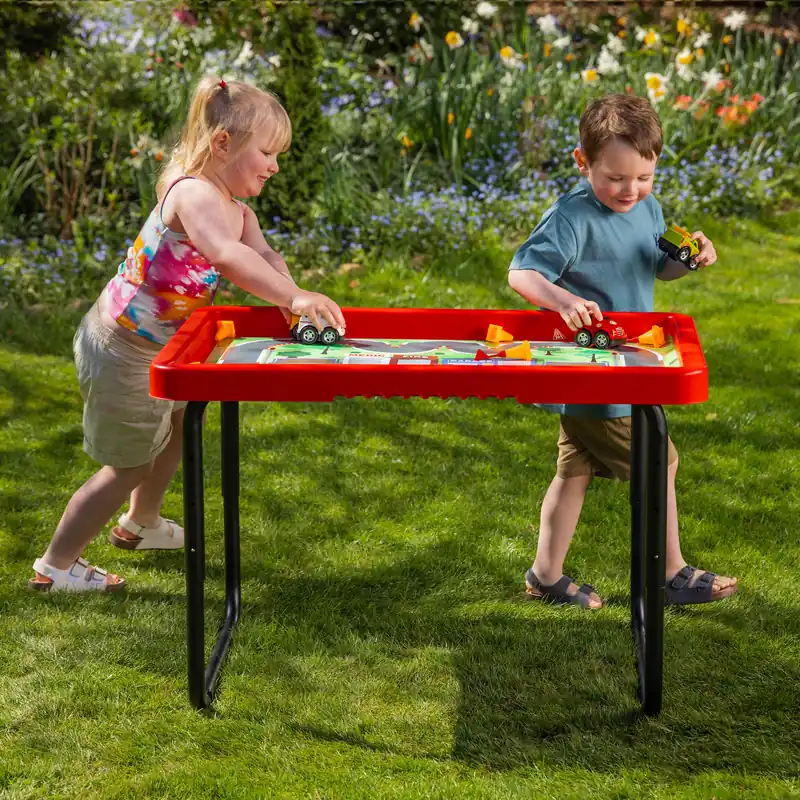 Express Levering Toyrific - Playhouse PlayTray (95cm) Set - Speeltafel rood + Verstelbaar onderstel