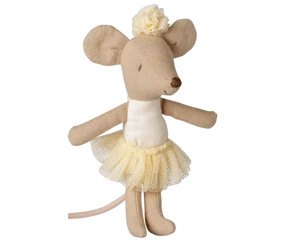 Alleen Vandaag Maileg - Ballerina Muis, Klein Zusje - Gebroken Wit
