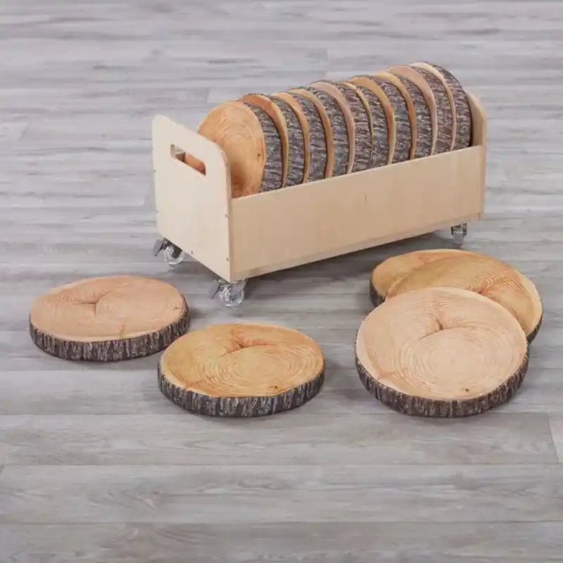Cosy - Boomstam Zitkussens met Trolley (16 Stuks) Hoge Kwaliteit