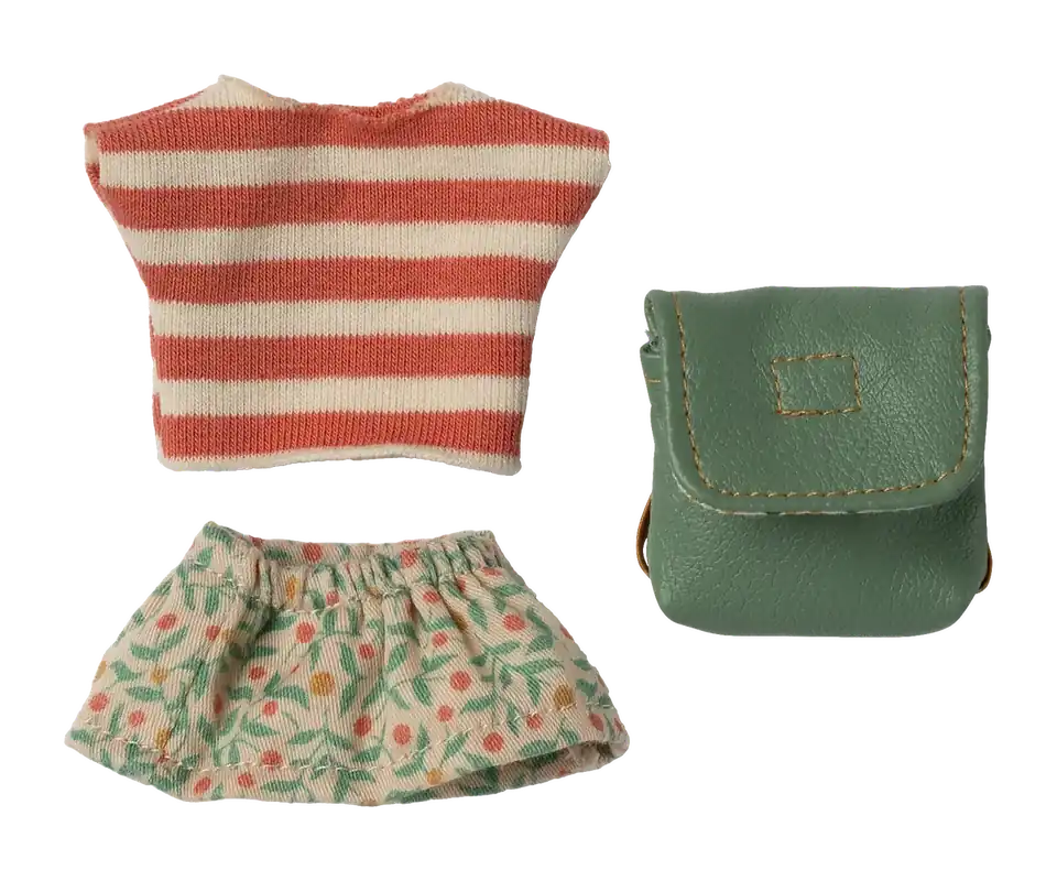 Speciale Aanbieding Maileg - Kleding en tas, Grote zus muis - Groen