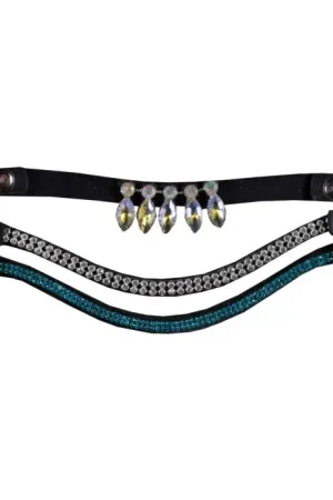 Beperkte Voorraad HKM - frontriemen voor stokpaard hobby horse - zilver en blauw