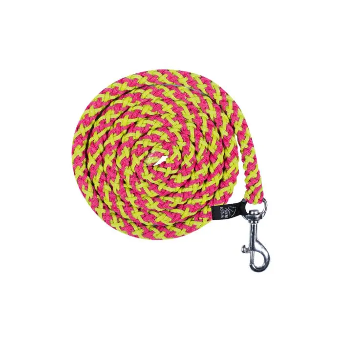 Exclusieve Aanbieding HKM - Halstertouw voor stokpaarden Hobby Horsing - geel/roze