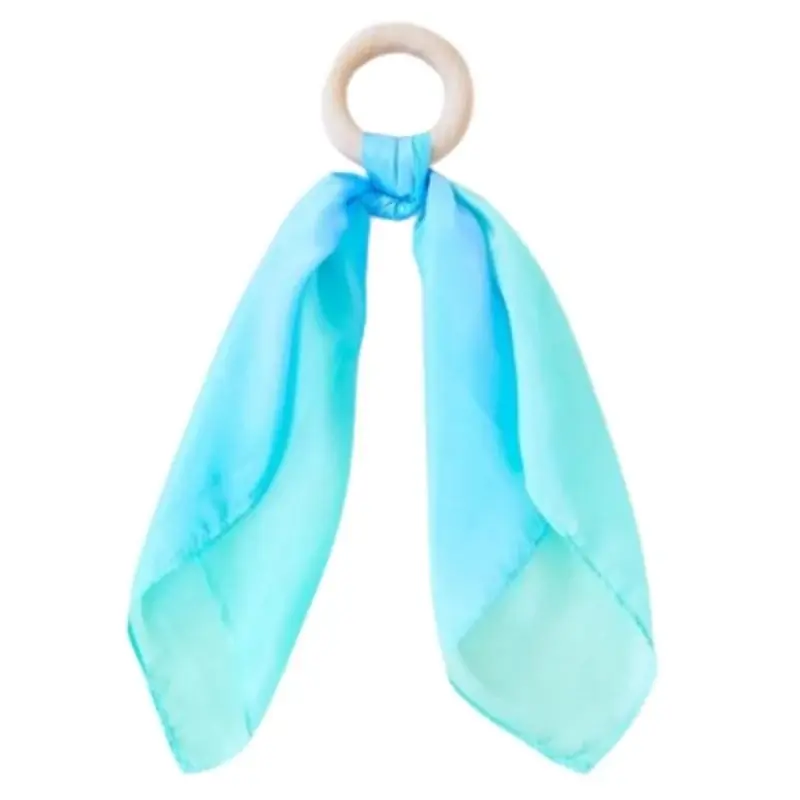 Bijtring 'Zee' - Speelzijde 50 cm - Sarah's Silks Merkproduct