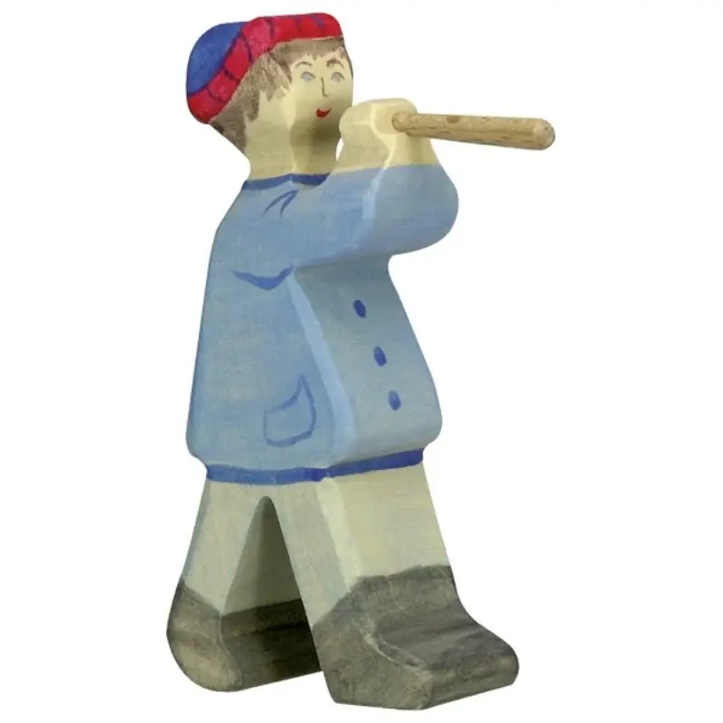 Nieuw Herder met fluit 5,5 cm - Holztiger -