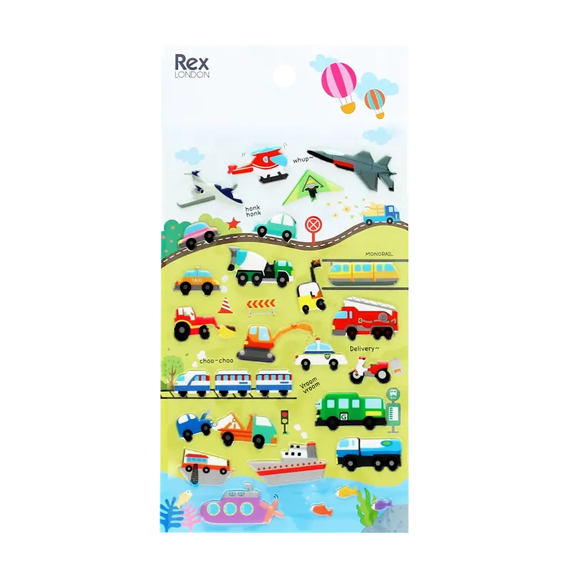 Rex London - 3D Puffy Stickers Voertuigen Superprijs