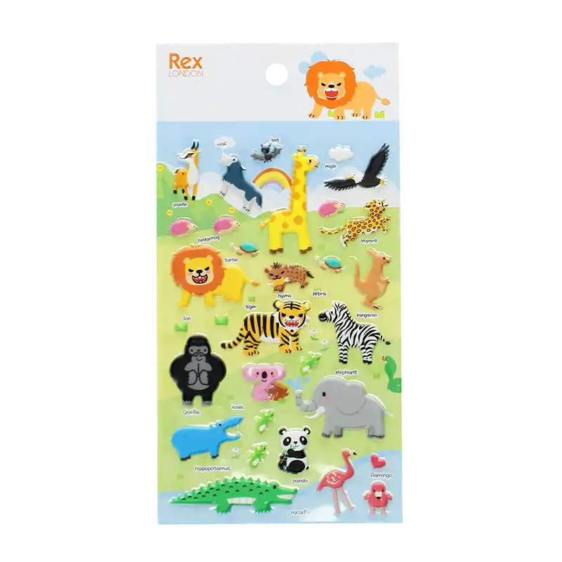Weekendaanbieding Rex London - 3D Stickers Wilde Safari Dieren