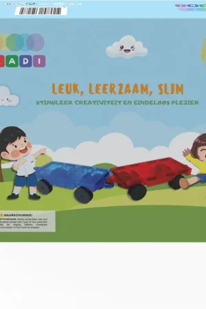 Koopje Gladi Tiles - 2 magnetische auto's - Magnetic Tiles - Magnetisch Speelgoed