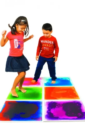 Amaya - 6 Grote Sensorische Liquid Vloertegels (50x50cm) Op = Op