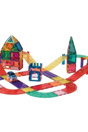 Amaya - Car Circuit 108 stuks (inclusief 2 auto's) - Magnetic Tiles - Magnetisch Speelgoed Populair