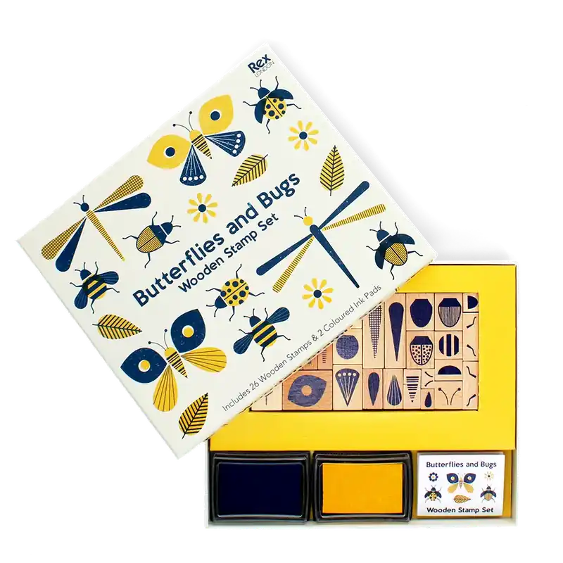 Aanbieding Rex London - Houten stempelset Vlinders en Insecten