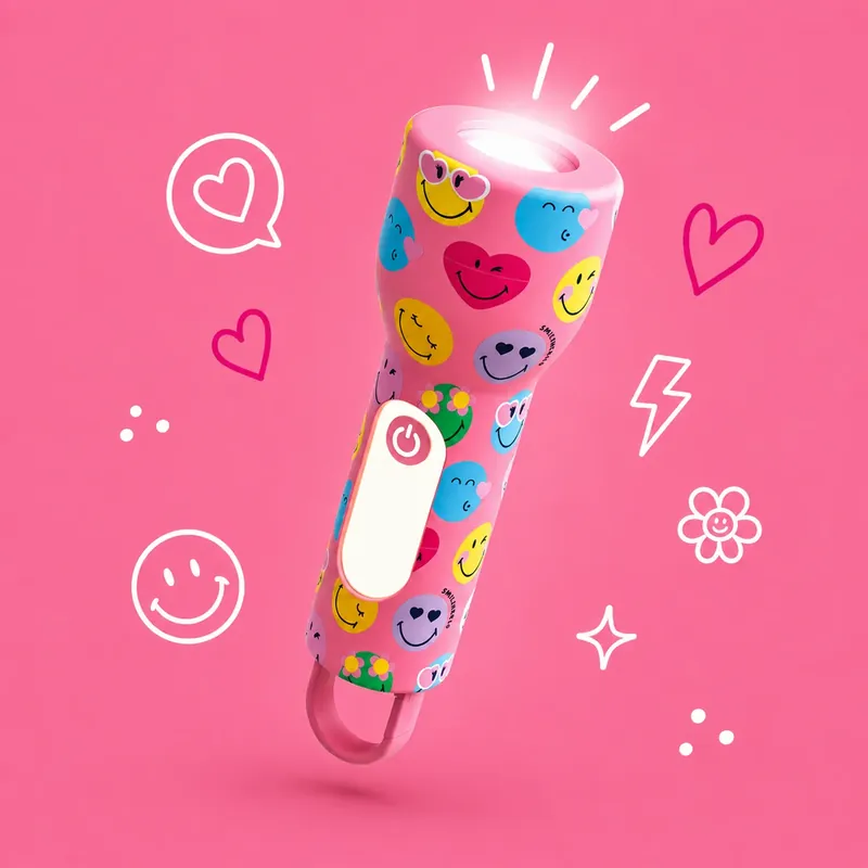 MOB x SmileyWorld - Glowy zaklamp nachtlampje - Roze Koop Online