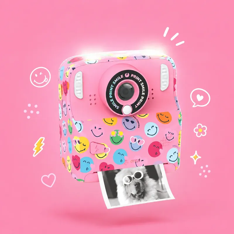 MOB x SmileyWorld - PixiPrint printcamera - Roze Merkproduct