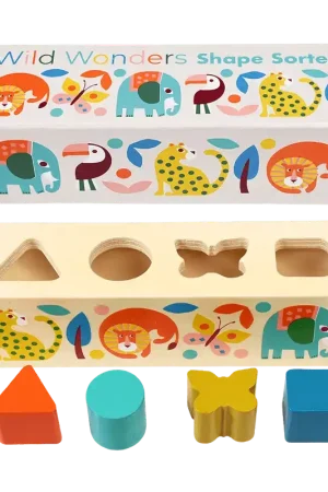 Shop Nu Rex London - Houten Vormen Sorteerspel Wild Wonders