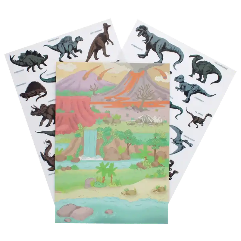 Shop Nu Rex London - Herbruikbare Stickers Prehistorisch Landschap