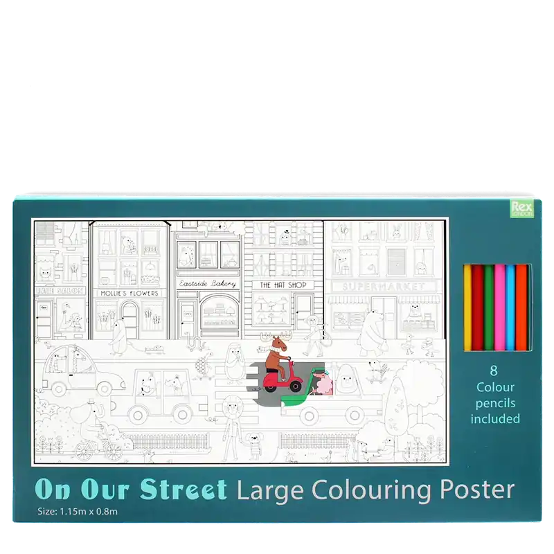 Koop Vandaag Rex London - Grote Kleurposter met Potloden In Onze Straat