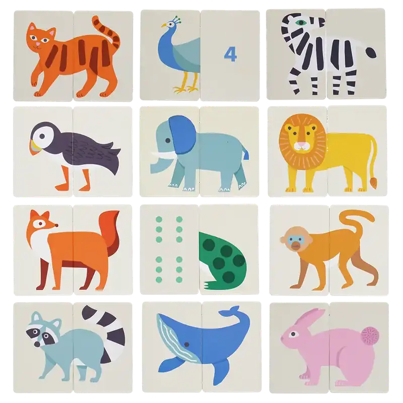 Uitverkoop Rex London - Kop en staart spel (24 stukjes) Dieren