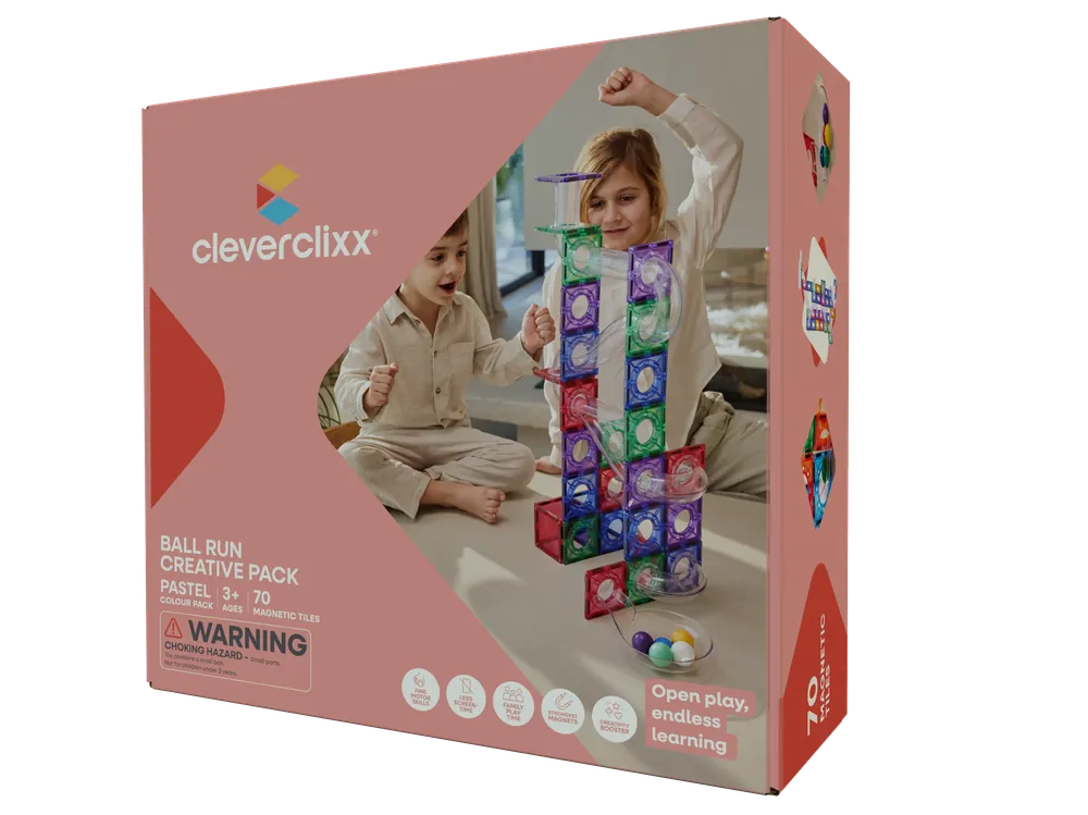Hoge Kwaliteit Cleverclixx - Cleverclixx - Knikkerbaan Creative Pack Pastel 70 Stuks