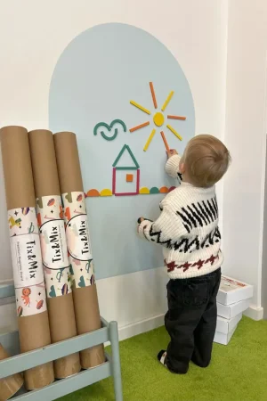 Tix&Mix - Magnetische Muursticker Blauw + 2 Krijtjes Lage Prijs