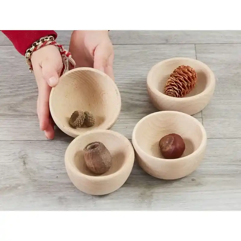 Cosy - Kleine Houten Kommetjes (4 stuks) Direct Verzonden