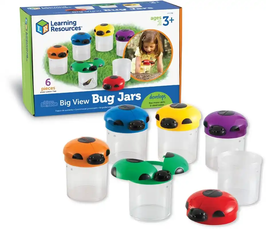 Learning Resources - Primary Science Insectenpotten met Vergrotend Deksel - Set van 6 Favoriet